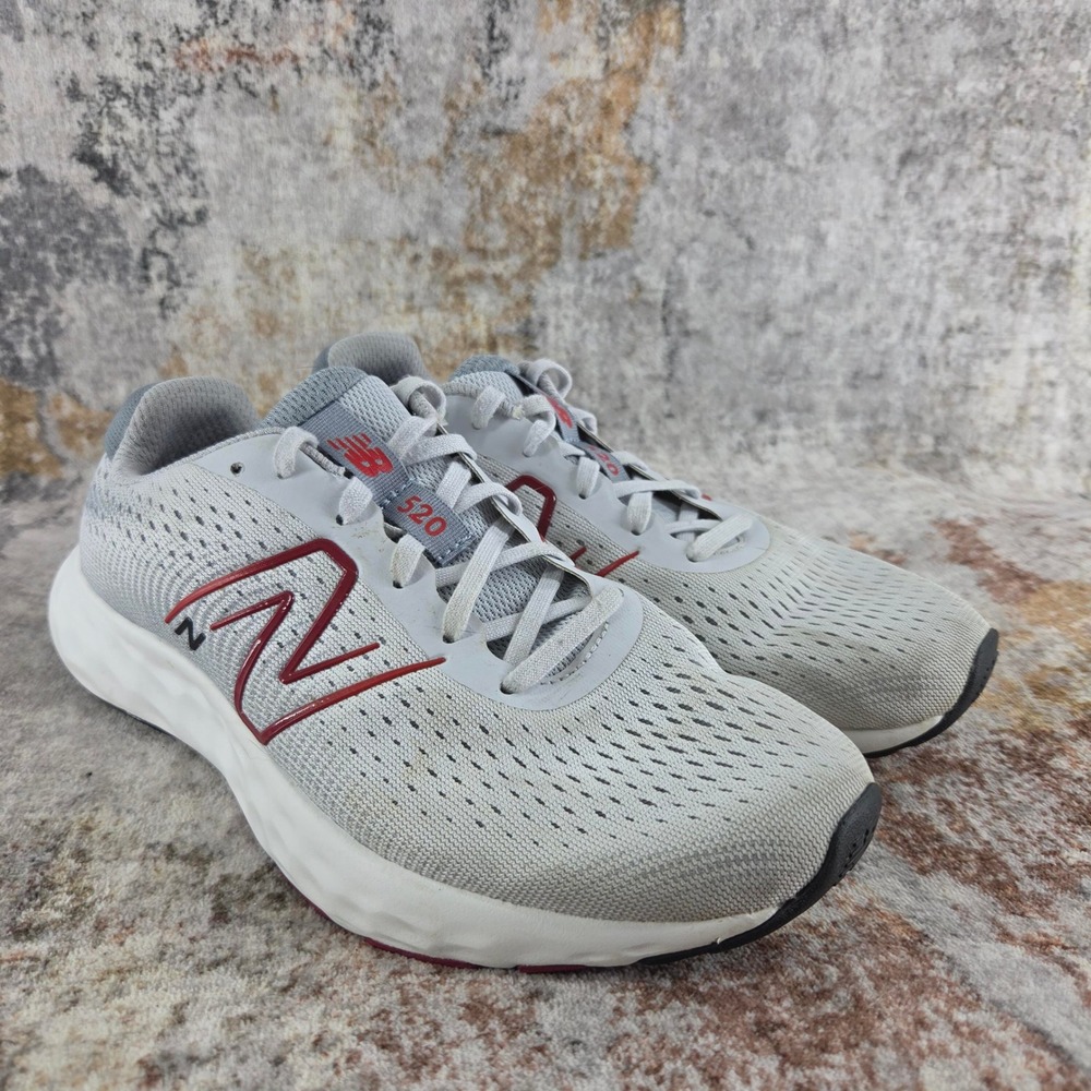 New Balance 520‎ v8 Running Shoes Mens 8 4E Extra Wide Grey Red M520LR8 Trainers